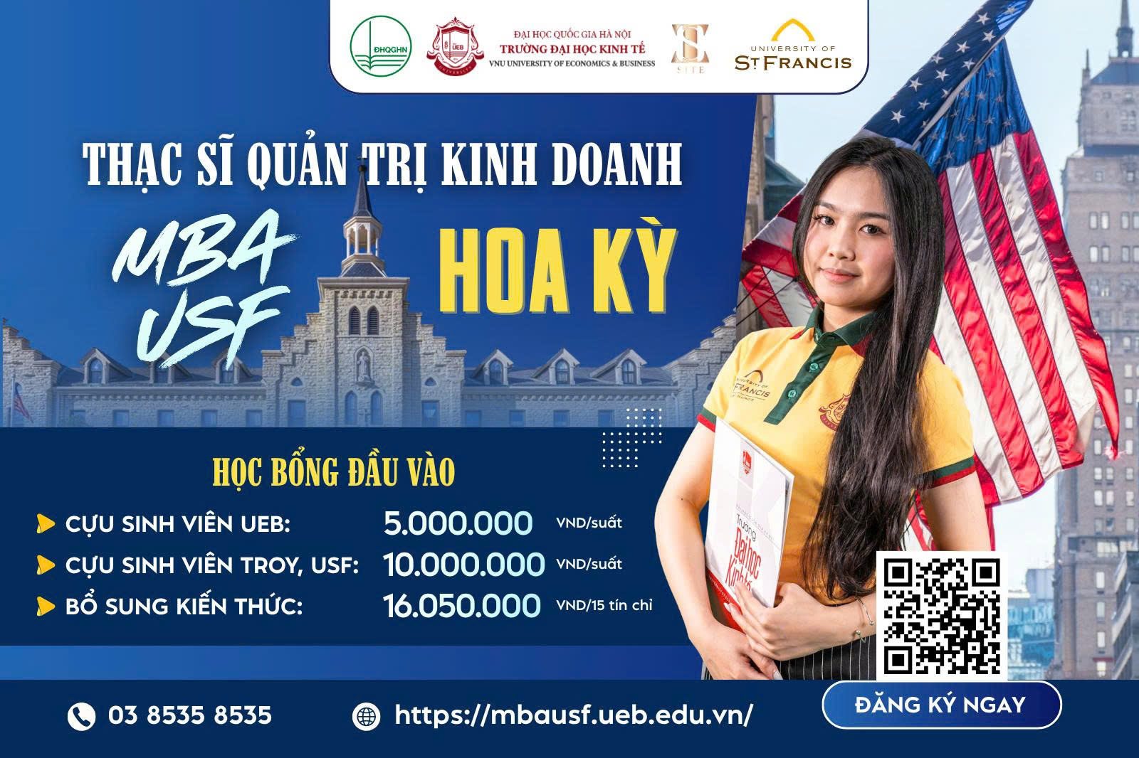 Trường Đại học Kinh tế - ĐHQGHN tuyển sinh Thạc sĩ Quản trị Kinh doanh Hoa Kỳ - Bằng cấp quốc tế uy tín